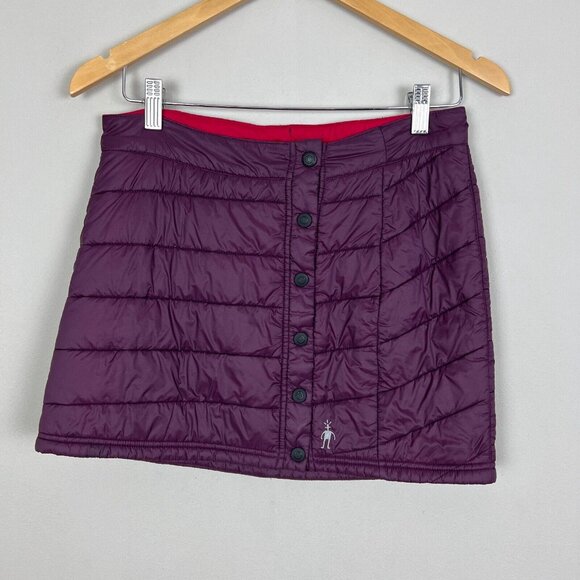 Smartwool PhD Smartloft Puffer Skirt Womens XS Purple Insulated Snap Button Up - Picture 12 of 12
